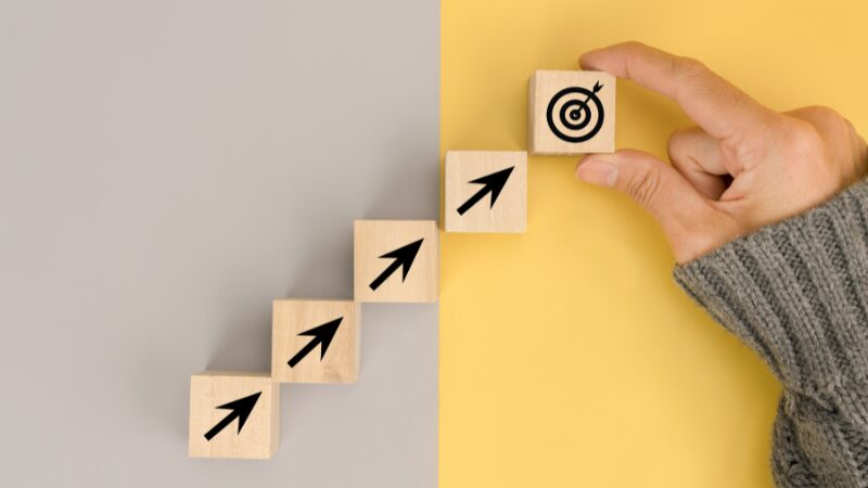 目標までの目安を表した様子